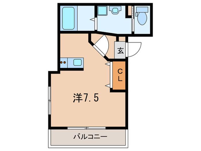 フレンドリー(ワンルーム/2階)の間取り写真