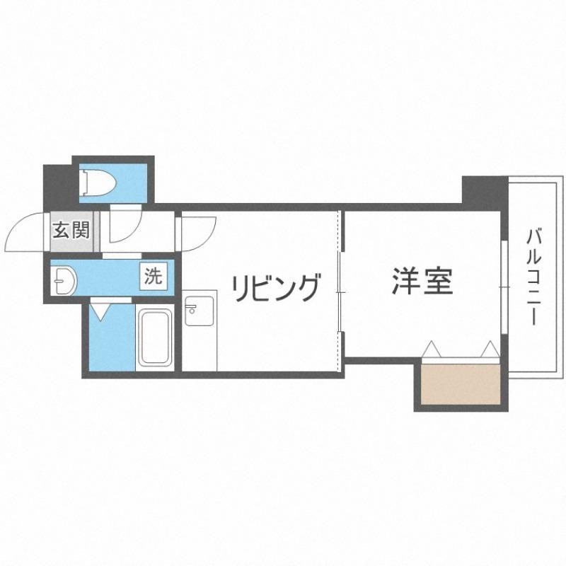 FRAGRANCE医大前(1DK/7階)の間取り写真