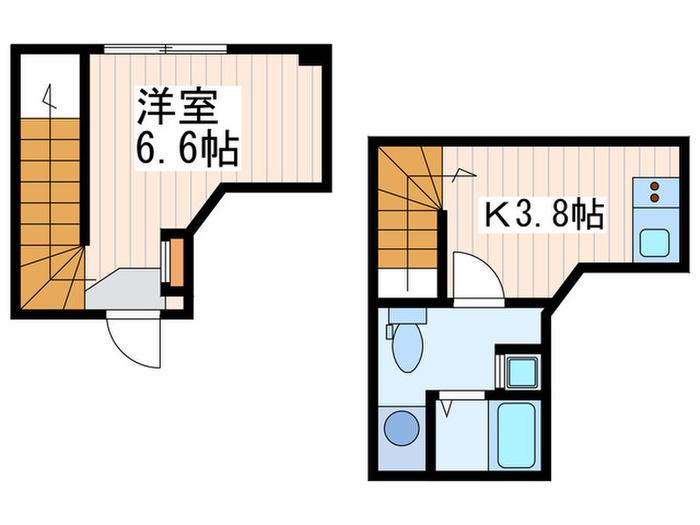 HJ PLACE 初台南(1K/B1階)の間取り写真