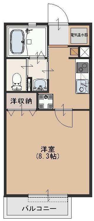 サンハイツ三条添川(1K/1階)の間取り写真