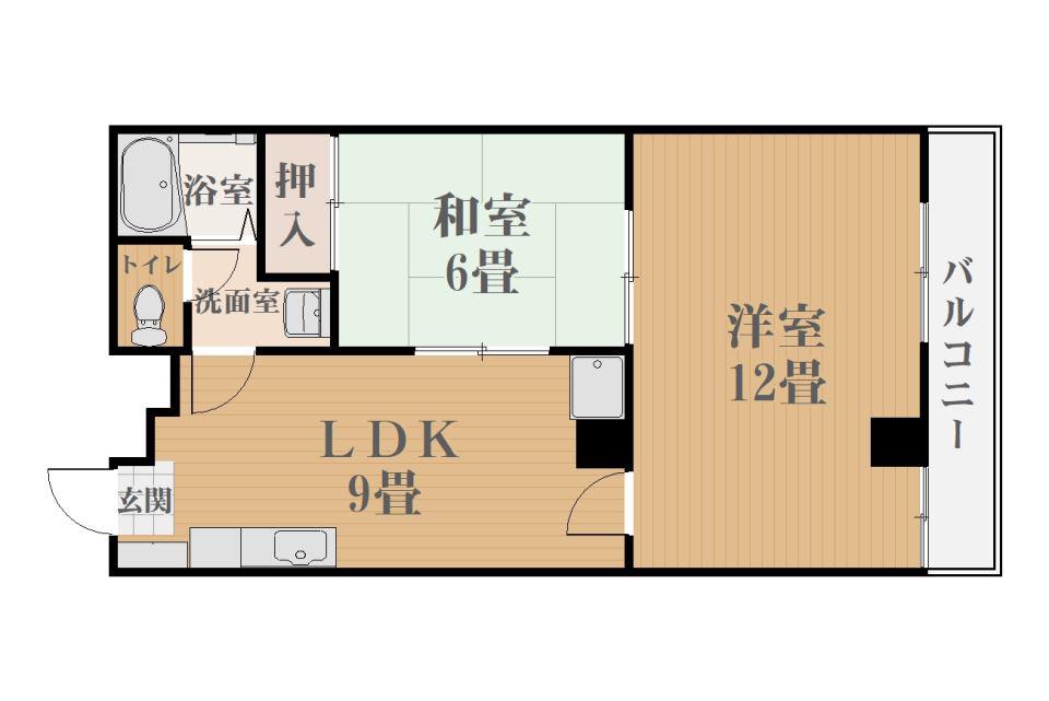 ニューセンタービル(2LDK/4階)の間取り写真