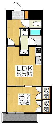 メゾントアン(1LDK/6階)の間取り写真