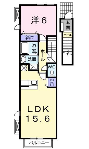 LIVE HOUSE(1LDK/2階)の間取り写真