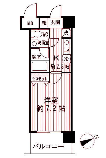 ビージェネティック(1K/3階)の間取り写真