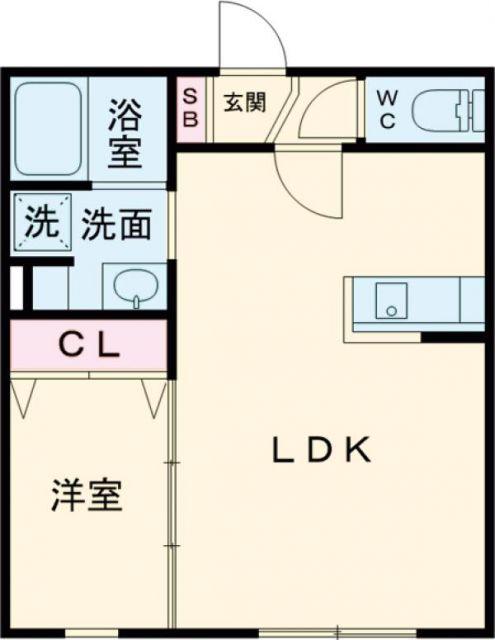 フェリーチェ泉大津(1LDK/1階)の間取り写真