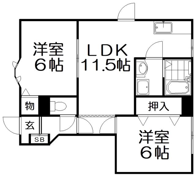 K`S HOME(2LDK/1階)の間取り写真
