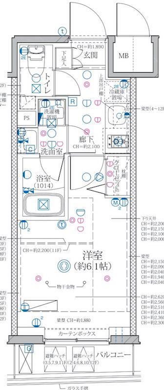 ディアレイシャス東別院(1K/5階)の間取り写真