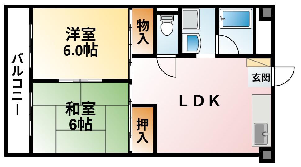 オレンジコート大網(2LDK/3階)の間取り写真