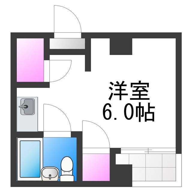 ウィン長居西(ワンルーム/1階)の間取り写真