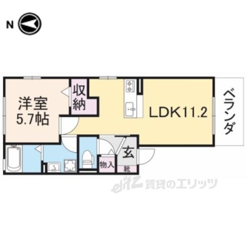 リビングタウン新大宮(1LDK/2階)の間取り写真