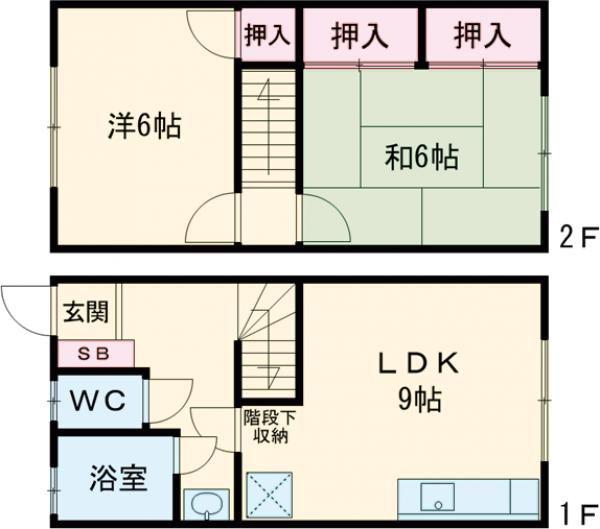 橘コーポ(2LDK/1階)の間取り写真