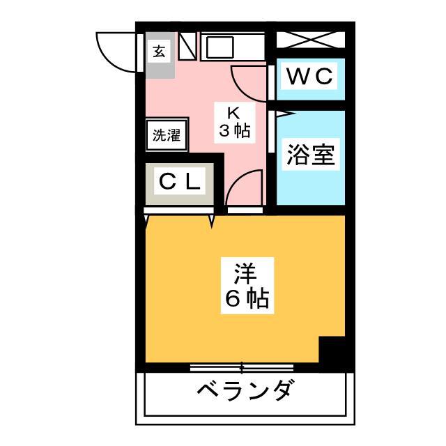 グランドール(1K/2階)の間取り写真