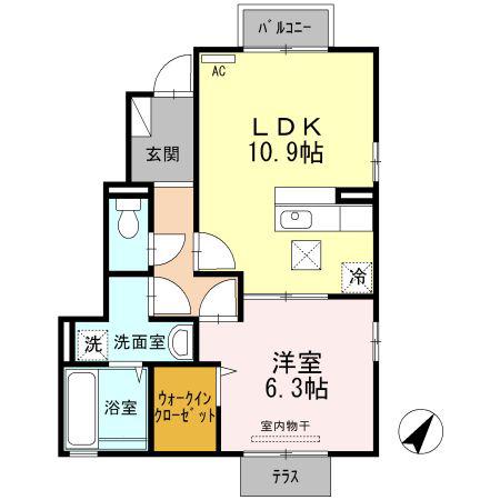 メゾン・ド・リシェス(1LDK/1階)の間取り写真