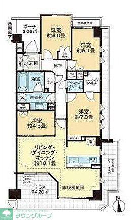 ヴィークステージ練馬豊玉 桜HOUSE(4LDK/1階)の間取り写真