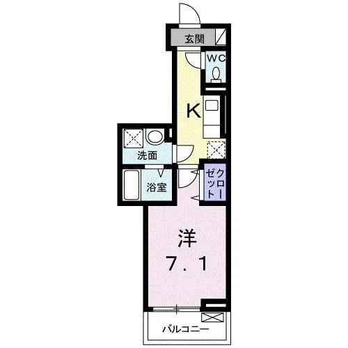 ラ コリーヌ N(1K/3階)の間取り写真