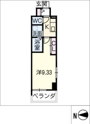 OKNIS IMAIKE(1K/7階)の間取り写真