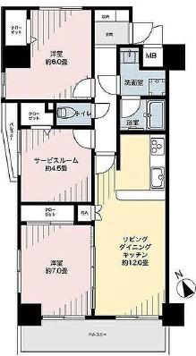 ダイアパレス鶴見中央(2SLDK/9階)の間取り写真
