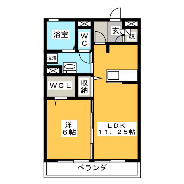 アネックス3号棟(1LDK/1階)の間取り写真