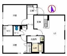 コートビレッジ本鳥栖(2LDK/1階)の間取り写真