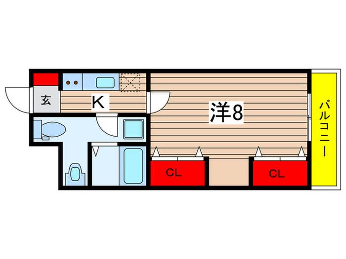 ベルメゾン松波(1K/4階)の間取り写真
