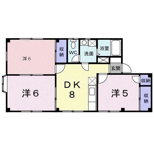 サンヒルズ武岡(3DK/1階)の間取り写真