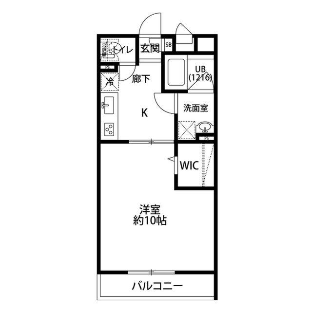 アムールボヌール(1K/2階)の間取り写真