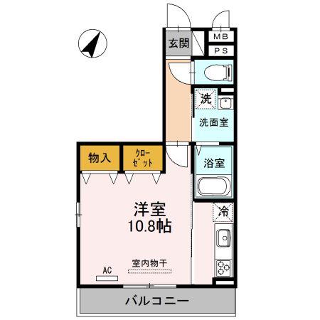 フォンテーヌ桶川(ワンルーム/3階)の間取り写真