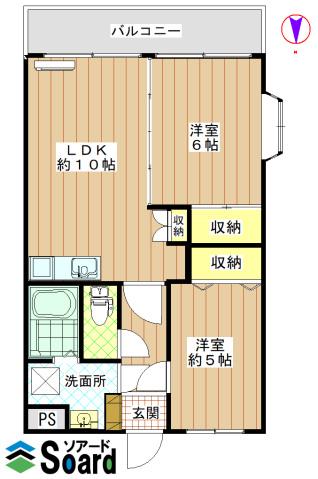 ママダマンション(2LDK/2階)の間取り写真