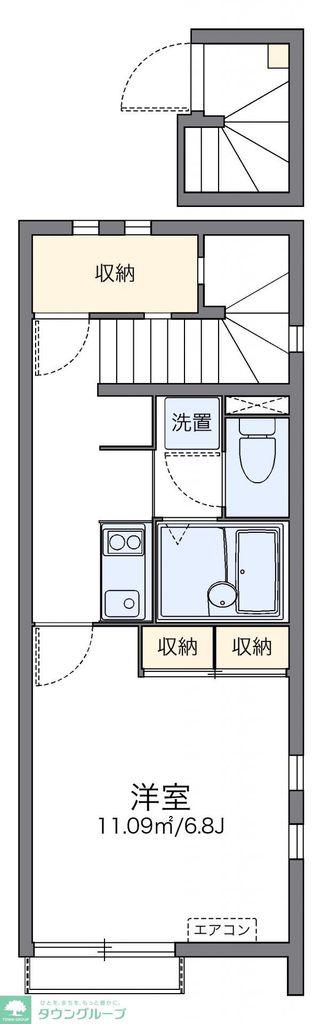 レオネクストソレイユ(1K/2階)の間取り写真