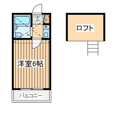 ベルジェール(1K/2階)の間取り写真