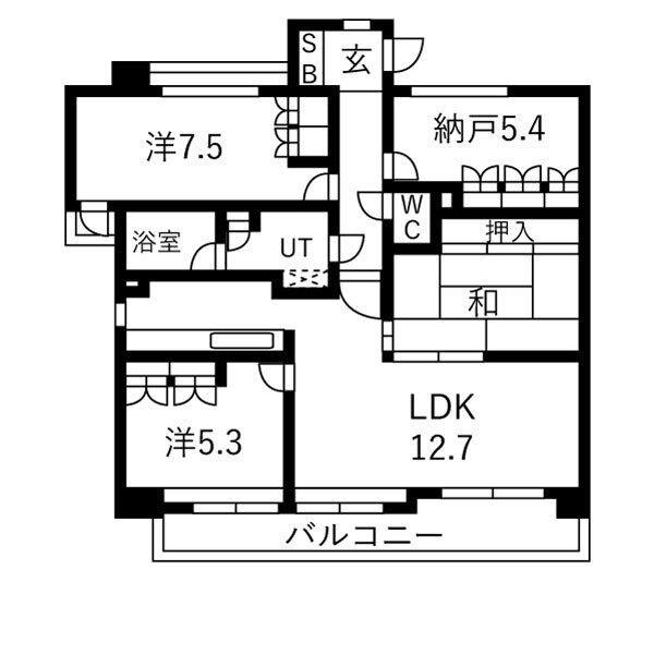 サーパス桜(4LDK/2階)の間取り写真