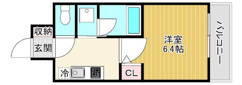 グランエクラ大今里南II(1K/5階)の間取り写真