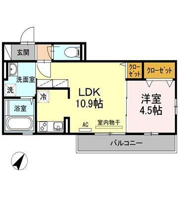 マノワールヤエ(1LDK/2階)の間取り写真