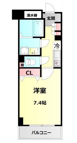 神戸アスタカレッジハイツ(1K/10階)の間取り写真