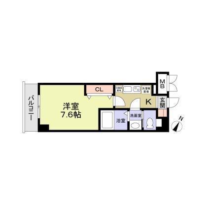 ヴューテラス戸田公園(1K/7階)の間取り写真