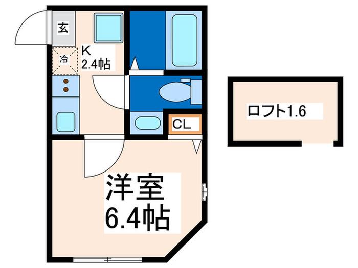 東急東横線 菊名計画(1K/2階)の間取り写真