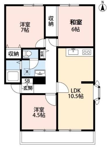 サンコート所沢C(3LDK/2階)の間取り写真
