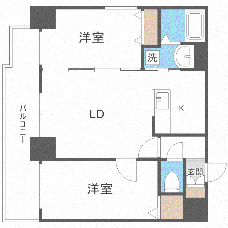 BLOCK HILLS(2LDK/7階)の間取り写真