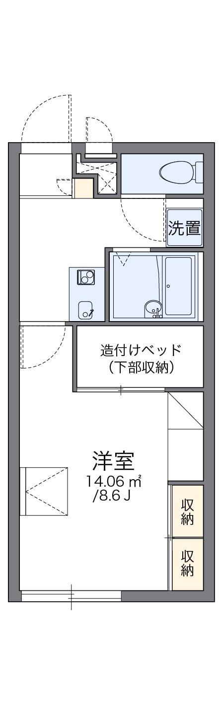 レオパレスコンフォートテカポB(1K/2階)の間取り写真