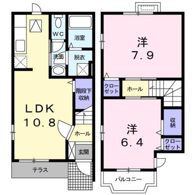 マンハイム6番館(2LDK/1階)の間取り写真