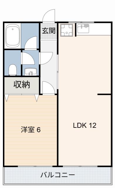 グリーンマンション(1LDK/3階)の間取り写真