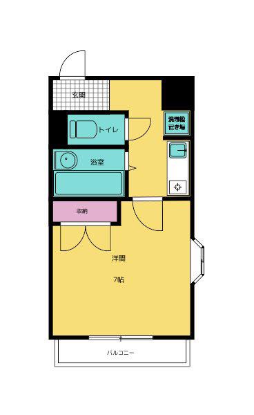 英和マンション龍禅寺(1K/3階)の間取り写真