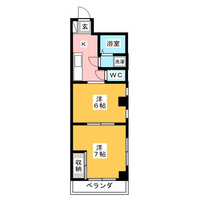 サンハイツ西巣鴨(2K/2階)の間取り写真