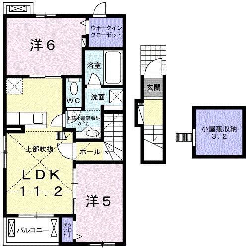 ルピア M(2LDK/2階)の間取り写真