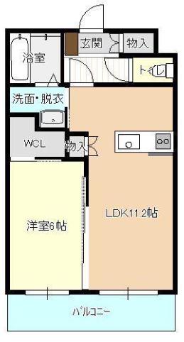 LEUCADIA ルーケディア(1LDK/1階)の間取り写真
