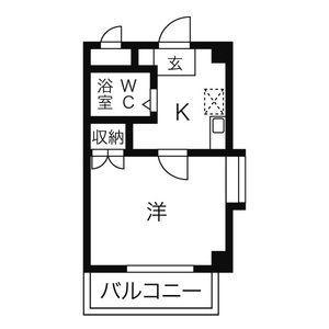 ルミエール豊国(1K/3階)の間取り写真