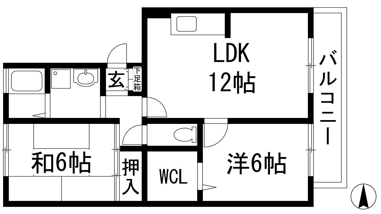 フォンテーヌ2(2LDK/3階)の間取り写真