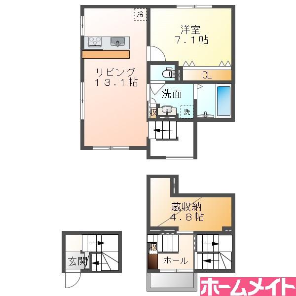 THEORY(1LDK/2階)の間取り写真