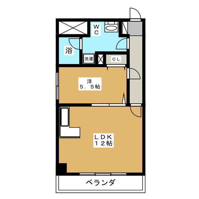 チハヤアネックスビル(1LDK/7階)の間取り写真