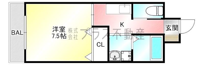 レントハウス直方ビル(1K/2階)の間取り写真
